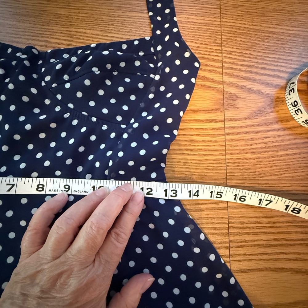 Chic Blue Polka Dot Halter Mini Dress, Sun Dress - Picture 6 of 11